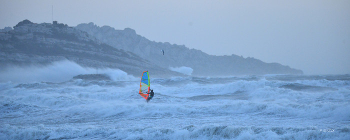 TEMPETE ZEUS MARSEILLE ,PLAGE DU PRADO,WINDSURF, PLANCHE À  VOILE