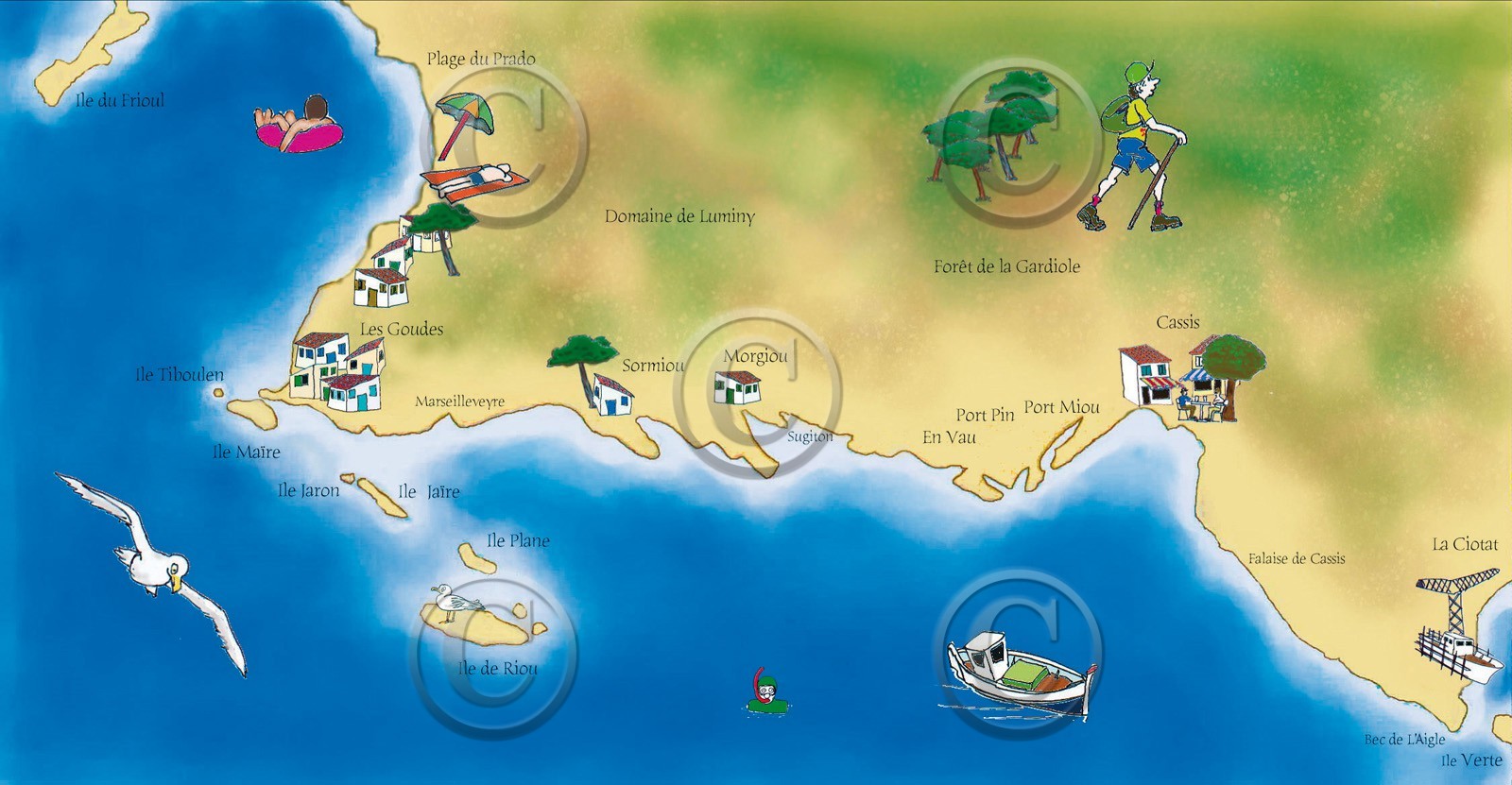 carte calanques