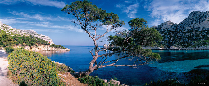 CALANQUE DE SORMIOU 120X50 cm Calanques Provence Marseille photo couleurFORMAT DISPONIBLE 120x50cm uniquementpas de telechargement disponible.A chaque format correspond une éditions limitée spécifique .© collection P GUZIKDISPONIBLE SUIVANT STOCK -  CRÉATION JOURNALIERE  -